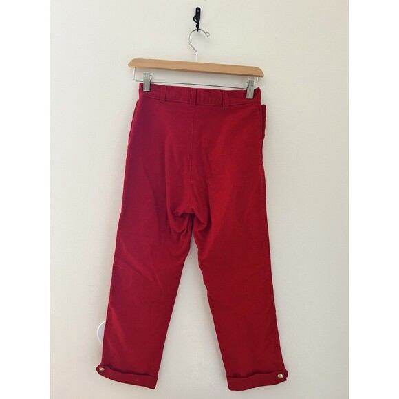 Vintage D.C. One Red Corduroy Sailor Boy Scout Gold Button Capri Pant  Sz 29 - Picture 5 of 7